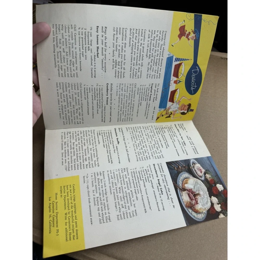 1953 Party Sweets Carnation Milk Recipes Pamphlet Paper‎ Ephemera Mary Blake